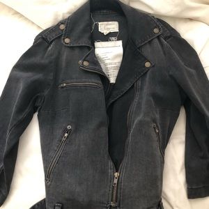Black Current/Elliott denim moto jacket